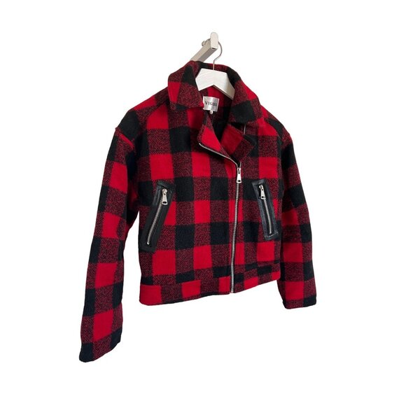 Vigoss Red Buffalo Check Moto Jacket - Picture 3 of 6